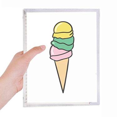 Imagem de Caderno de sorvete rosa amarelo verde com folhas soltas diário recarregável artigos de papelaria