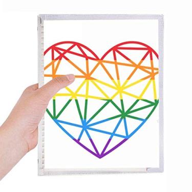 Imagem de Caderno LGBT de coração de modelagem lésbica arco-íris gay folha solta diário recarregável