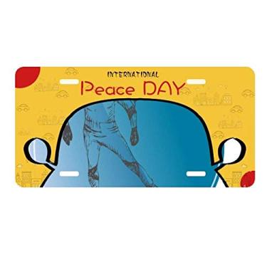 Imagem de DIYthinker Ilustração de esquis e botas para esportes de inverno, placa de carro, decoração do dia da paz