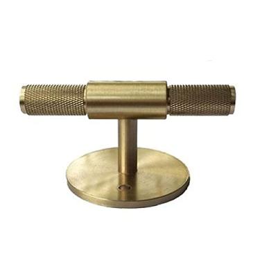 Imagem de 1,2 polegadas cobre puro latão T Knobs Gabinete puxar puxador cômoda puxadores gaveta puxa puxadores backplate móveis antigos de cozinha, l