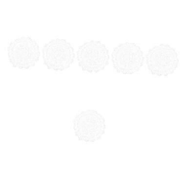 Imagem de Alipis 6 Peças Tapete Decorativo Tapete De Banheiro Redondo Tapetes Circulares Para Crianças Tapete De Cozinha Tecido Tapete De Entrada Não Esteira Tecida Filho Branco Tatame Algodão