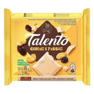 Imagem de Chocolate Garoto Talento Branco Com Cereais E Passas 85G - Embalagem C