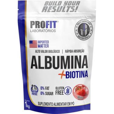 Imagem de Albumina + Biotina 1Kg Refil Morango - Profit - Melhor Que Naturovos