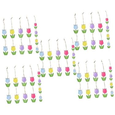 Imagem de Abaodam 60 Pçs Etiquetas De Sinal De Ornamento Enfeites Dia Das Mães Páscoa Para Decoração Árvore Presente De Madeira Enfeites De Flores Decorações De Flores Penduradas Primavera