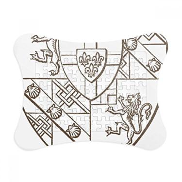 Imagem de Moldura de quebra-cabeça Barroco Concha de Leão Escudo Ilustração Padrão de Ilustração Moldura Decoração de Imagem Enfeite