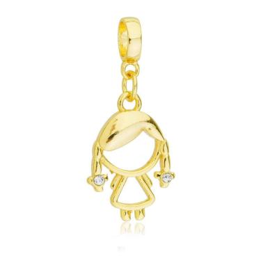 Imagem de Pingente Berloque Menina Pandora Banhado a Ouro 18k - Premium