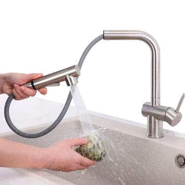 Imagem de Torneira Gourmet para Cozinha Luxo Monocomando Misturador Bica Alta Extensível em 50cm Água Fria e Quente Modo Spray Ducha Jato