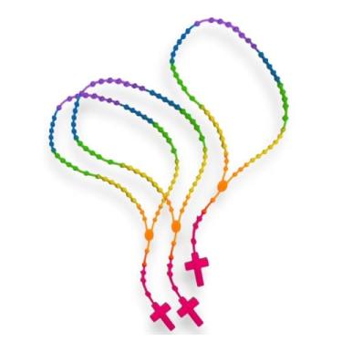 Imagem de Terço Silicone Colorido Infantil Acampamento Cores Variadas