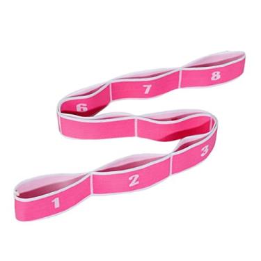 Imagem de Dynwave Faixa de Resistência de Elástico de Alongamento para Ioga, Rosa White_8 Loops