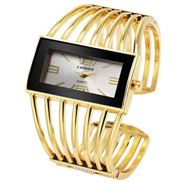 Imagem de Relógio feminino com mostrador de moda de luxo pulseira de liga de quartzo relógio feminino de fácil leitura, A, One Size