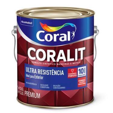 Imagem de Esmalte Sintético Coralit Ultra Resistência Alto Brilho Preto Galão 3,