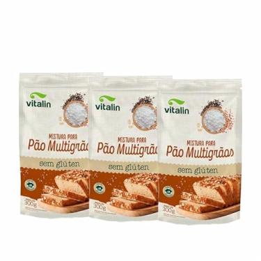 Imagem de Kit 3X: Mistura para Pão Multigrãos Sem Glúten Vitalin 300g