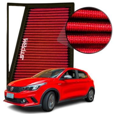 Imagem de Filtro De Ar Esportivo Compatível com Fiat Argo 1.3 Firely Ano 2018 A 2022 Lavável Reutilizável Potencia Inbox Drive Flex Gsr Trekking S-design