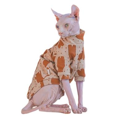 Imagem de Sphynx Camisetas grossas de inverno para gatos sem pelos roupas de algodão para gatos suéter para animais de estimação roupas quentes para gatos gatos e cães pequenos (urso chocolate, P (1,5-2,3 kg))