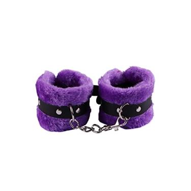 Imagem de Kicomvi Pulseira de algema fofa de pelúcia macia para pernas, punhos, tornozeleiras com corrente removível para mulheres e homens, amantes, casais, cosplay, joias de ioga, pelucia, pelúcia