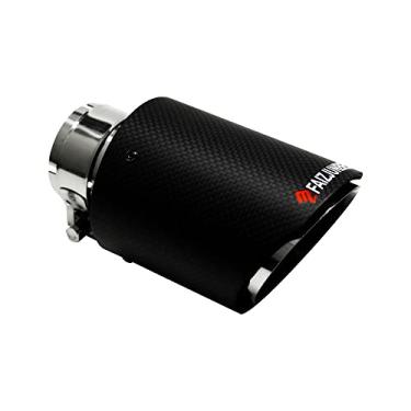 Imagem de FAIZJUNBEN Ponta de escape de carro de fibra de carbono 5,3 cm entrada 8,88 cm ponta do silenciador de escapamento de escape de fibra de carbono para tubo de escape de 5-5 cm