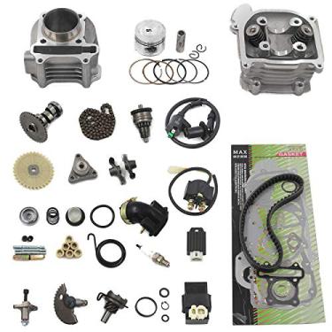 Imagem de Kits de reconstrução de cilindros GY6 Trkimal 47 mm 80cc Big Bore Kits de atualização para motores 49cc 50cc 139QMB 69 mm peças de ciclomotor de scooter de válvula, peças de motor GY6 (comprimento da
