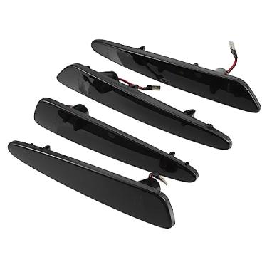 Imagem de A ABSOPRO Luz de Marcador Lateral LED Nº 10440721 Luzes de seta dianteiras traseiras Fender Lâmpadas Sidemarker para Chevy Corvette C6 Lente Preta Âmbar Vermelho Luz LED 2 Pares