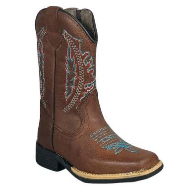 Imagem de Bota Texana Infantil Bico Quadrado Marrom Mexicana Boots Top