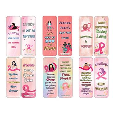 Imagem de Creanoso Marcadores de livro Crush sobre câncer de mama (5 conjuntos x 6 cartões) – Conjunto de cartas inspiradoras diárias – Cortador de página de livro interessante – Ótimo presente para adultos e