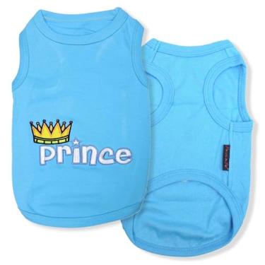 Imagem de Parisian Pet Camiseta para cachorro – 100% algodão bordado, camiseta para meninos e cachorros – colete sem mangas para animais de estimação – lavável na máquina para cães de tamanho médio – M