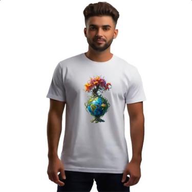 Imagem de Camiseta Unissex Arvore Da Vida Planeta Terra - Alearts