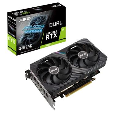 Imagem de ASUS Placa de vídeo para jogos Dual NVIDIA GeForce RTX 3060 V2 OC Edition 12GB GDDR6 (PCIe 4.0, 12GB de memória GDDR6, HDMI 2.1, DisplayPort 1.4a, design de 2 compartimentos, design de ventilador axial, tecnologia 0dB)