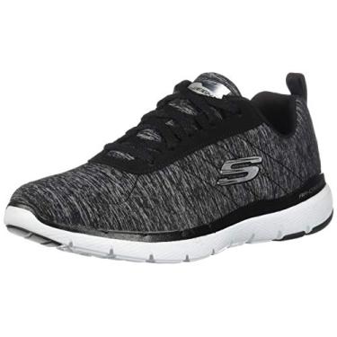 Imagem de Skechers Flex Appeal 3.0 feminino, Preto/branco, 37