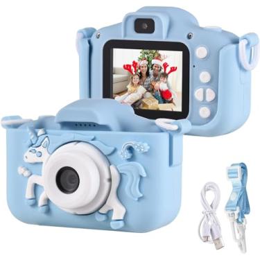 Imagem de LucZeng Câmera Digital Infantil Portátil, Mini Cartoon Kids Câmera 20MP 1080P HD Câmera de Vídeo Filmadora Câmera Selfie recarregável fofa com Tela de 2.0 Polegadas e Cartão