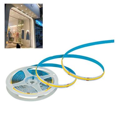 Imagem de Fita LED COB 4000K 5 Metros 12v IP20 18w Iluminaçao Profissional Perfil Teto Rebaixado Sanca Gesso