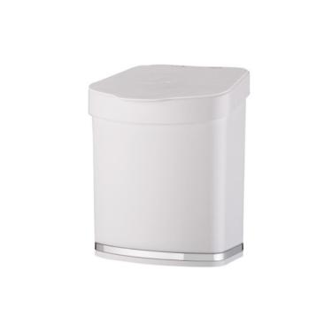 Imagem de Lixeira Em Plástico Eleganza 2,5L Future Branco e Cromado