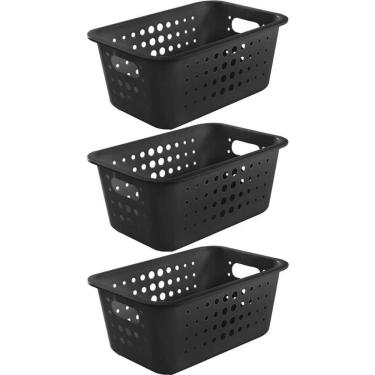 Imagem de Conjunto 3 Caixas Organizadoras Plásticas 5L Casa Cestos Org