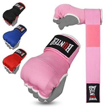 Imagem de Luvas internas acolchoadas com gel HUNTER com envoltórios de mão para boxe (conjunto de 2 luvas) (rosa, P/M)