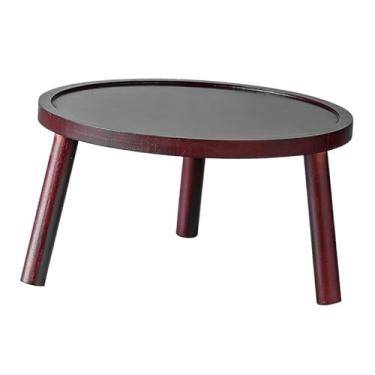 Imagem de IEUDNS Banqueta de madeira planta suporte vaso de flores rack expositor decorativo prateleira de flores vaso de flores fezes para jardim escritório, Cor Madeira Vermelha