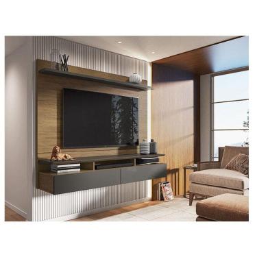 Imagem de Painel Para Tv Home Suspenso Ambiente Noruega Freijó Grafite Perolizado - Móveis Leão