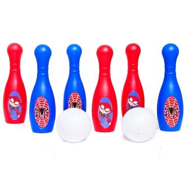 Imagem de Jogo de Boliche Grande Super Herói Aranha 6 Pinos 2 Bolas Infantil Jogo para Familia
