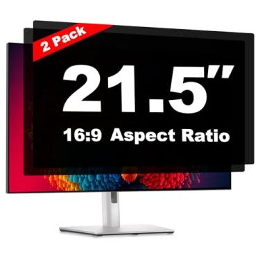 Imagem de Pozlle Protetor de tela de privacidade de computador de 21,5 polegadas [pacote com 2] para monitor panorâmico de mesa 16:9 - filtro de privacidade de luz azul antirreflexo e película protetora de