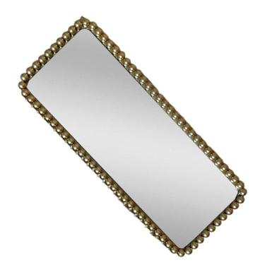 Imagem de Bandeja Espelhada Bolinhas Banheiro Lavabo Decorativa Multiuso (Dourado)