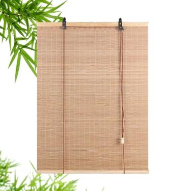 Imagem de Persianas de janela externas de bambu, cortinas romanas respiráveis/blackout, persiana blackout de rolo de bambu, cortina decorativa retrô, para varanda, pátio, varanda, cozinha, portas (Cor: