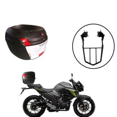 Imagem de Baú Bauleto 34 Litros Awa Pross + Bagageiro Fz25 18 - 23, Branco