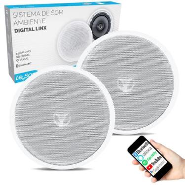 Imagem de Caixas De Embutir Sistema Som Ambiente Bluetooth Arandela Branca Ativa