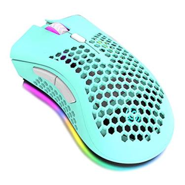 Imagem de Mouse sem fio recarregável BM600 2.4G+BT5.0 Dual-mode Mouse leve RGB Efeito de luz respirável 4 engrenagens DPI ajustável Verde