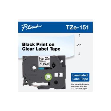 Imagem de Fita Tze151 24 Mm Preto / Transparente - Brother, TZE151