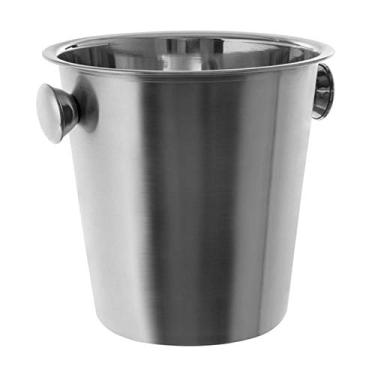 Imagem de Mimo Style Balde de Gelo Prata, Aço Inoxidável Mentém Bebidas Geladas 5L Ideal Bancadas Bares Restaurantes e Festas, Resistente e Durável