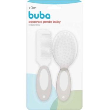 Imagem de Kit Escova e Pente para Bebê - Buba, Cinza