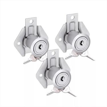 Imagem de Fechadura Cromada P/ Gaveta / Armário / Porta Stam Kit 3 Und