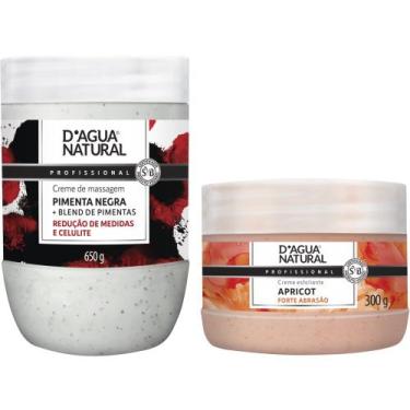 Imagem de Kit pimenta negra 650g esfoliante apricot forte abrasão 300g - D'agua 