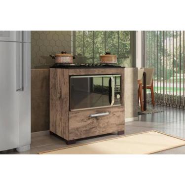 Imagem de Armario  Cooktop 5 Bocas Castanho Albânia Bela Casa - Bela Casa Movela