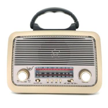 Imagem de Rádio Retro Vintage Am Fm Sw Usb Bluetooth Bateria Recarregavel Aux  E
