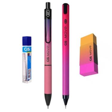 Imagem de Kit 4 MOVE Caneta + Lapiseira RS/RX 0.7mm + Borracha+Grafite - CIS